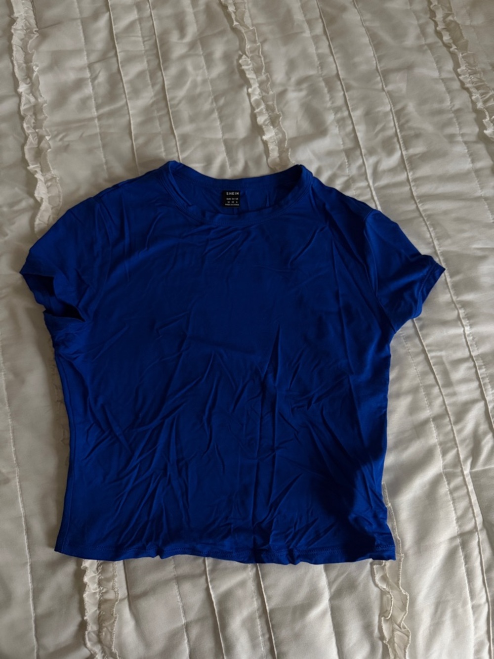 SHEIN Royal Blue Short Sleeve Crewneck Tee